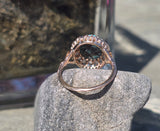 14k gold Victorian turquoise & rose cut diamond antique ring