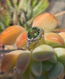 14k gold c.1920's filigree peridot antique ring