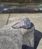 18k white gold Art Deco diamond vintage estate ring