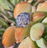 18k white gold Art Deco diamond vintage estate ring