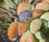 18k white gold Art Deco diamond vintage estate ring