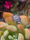 18k white gold Art Deco diamond vintage estate ring