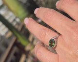 14k gold c.1920's filigree peridot antique ring