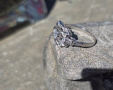 Platinum c.1920's Art Deco European diamond vintage "bow" ring