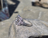 Platinum c.1920's Art Deco European diamond vintage "bow" ring
