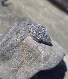 Platinum Art Deco European diamond vintage estate engagement wedding ring
