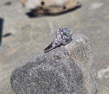 Platinum Art Deco European diamond vintage estate engagement wedding ring