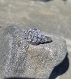 Platinum Art Deco European diamond vintage estate engagement wedding ring