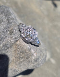 Platinum Art Deco European diamond vintage estate engagement wedding ring