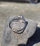 Platinum Art Deco European diamond vintage estate engagement wedding ring
