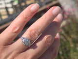 Platinum Art Deco European diamond vintage estate engagement wedding ring
