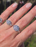 18k white gold Art Deco diamond vintage estate ring
