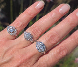 18k white gold Art Deco diamond vintage estate ring