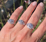 18k white gold Art Deco diamond vintage estate ring