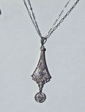 platinumArt Deco c.1920's diamond antique necklace pendant