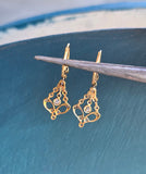 platinum & 18ct gold two-tone old cut diamond antique earrings HOLD