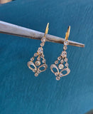 platinum & 18ct gold two-tone old cut diamond antique earrings HOLD