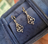 platinum & 18ct gold two-tone old cut diamond antique earrings HOLD