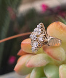 14-10k gold old mine cut diamond antique ring