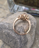 14-10k gold old mine cut diamond antique ring