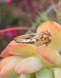 10ct gold citrine & pearl antique Victorian ring