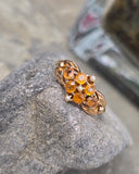 10ct gold citrine & pearl antique Victorian ring
