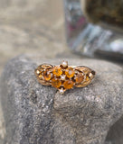 10ct gold citrine & pearl antique Victorian ring
