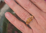 10ct gold citrine & pearl antique Victorian ring