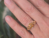 10ct gold citrine & pearl antique Victorian ring