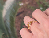10ct gold citrine & pearl antique Victorian ring