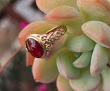 14k gold estate carnelian antique ring