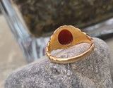 14k gold estate carnelian antique ring