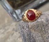 14k gold estate carnelian antique ring