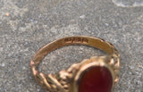 14k gold estate carnelian antique ring