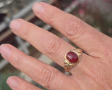 14k gold estate carnelian antique ring
