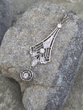 platinumArt Deco c.1920's diamond antique necklace pendant