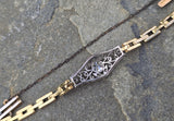 platinum & 18ct gold two tone antique diamond bracelet - c.1920's
