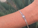 platinum & 18ct gold two tone antique diamond bracelet - c.1920's