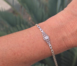 platinum & 18ct gold two tone antique diamond bracelet - c.1920's