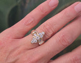 14-10k gold old mine cut diamond antique ring