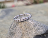 platinum Art Deco vintage 2.4mm diamond eternity band - size 6.9