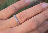 platinum Art Deco vintage 2.4mm diamond eternity band - size 6.9