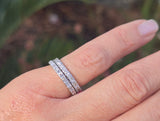 platinum Art Deco vintage 2.4mm diamond eternity band - size 6.9