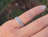 platinum Art Deco vintage 2.4mm diamond eternity band - size 6.9