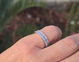 platinum Art Deco vintage 2.4mm diamond eternity band - size 6.9