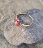 18ct gold ruby and diamond antique Georgian ring