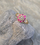 18ct gold ruby and diamond antique Georgian ring