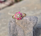 18ct gold ruby and diamond antique Georgian ring