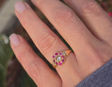 18ct gold ruby and diamond antique Georgian ring