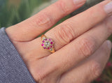18ct gold ruby and diamond antique Georgian ring